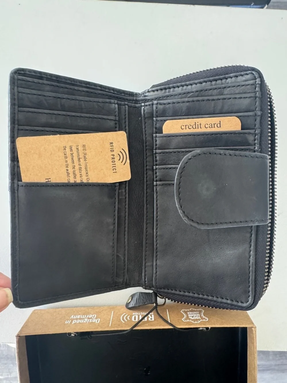 Harbour 2nd Lucinda Leather Wallet RFID Protection Dark Ash
